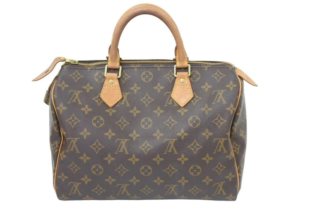 Louis Vuitton Monogram Speedy Boston Handbag Bag Brown